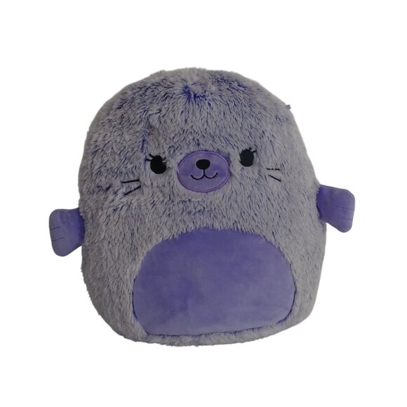 Squishmallows Fuzz A Mallow Ellen Purple Seal Plush Toy Stuffed Animal Plush Sof - Picture 1 of 7